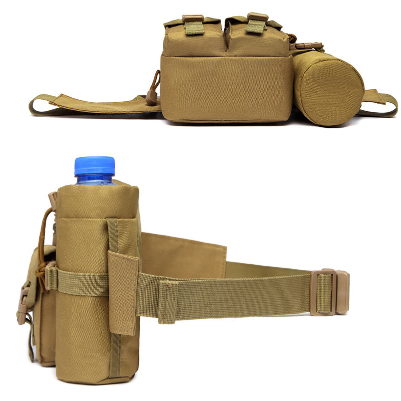 New Outdoor Waist Bag Men's Tactical Water Bottle Waterproof Mole Camouflage Hunting Hiking Climbing Nylon Mobile Phone Belt Bag