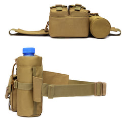 New Outdoor Waist Bag Men's Tactical Water Bottle Waterproof Mole Camouflage Hunting Hiking Climbing Nylon Mobile Phone Belt Bag