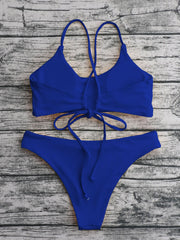 ملابس سباحة Ikini 2023 جديدة للبيع بالجملة ملابس سباحة نسائية مثيرة بلون سادة 