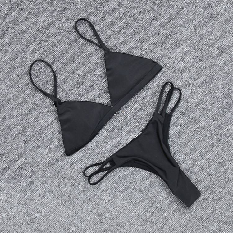 Women's Swimsuit Soild Print Push Up Bikini Split Swimsuit Two piece Swimwear Bathing Suit Beachwear