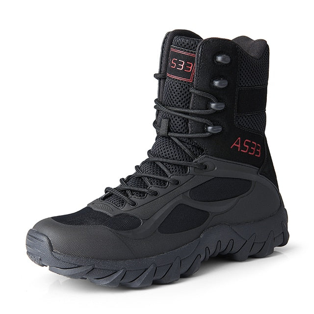 New Men's    Military Leather Boots Special Forces Tactical Desert Combat Men's Boots Outdoor Shoes  Boots