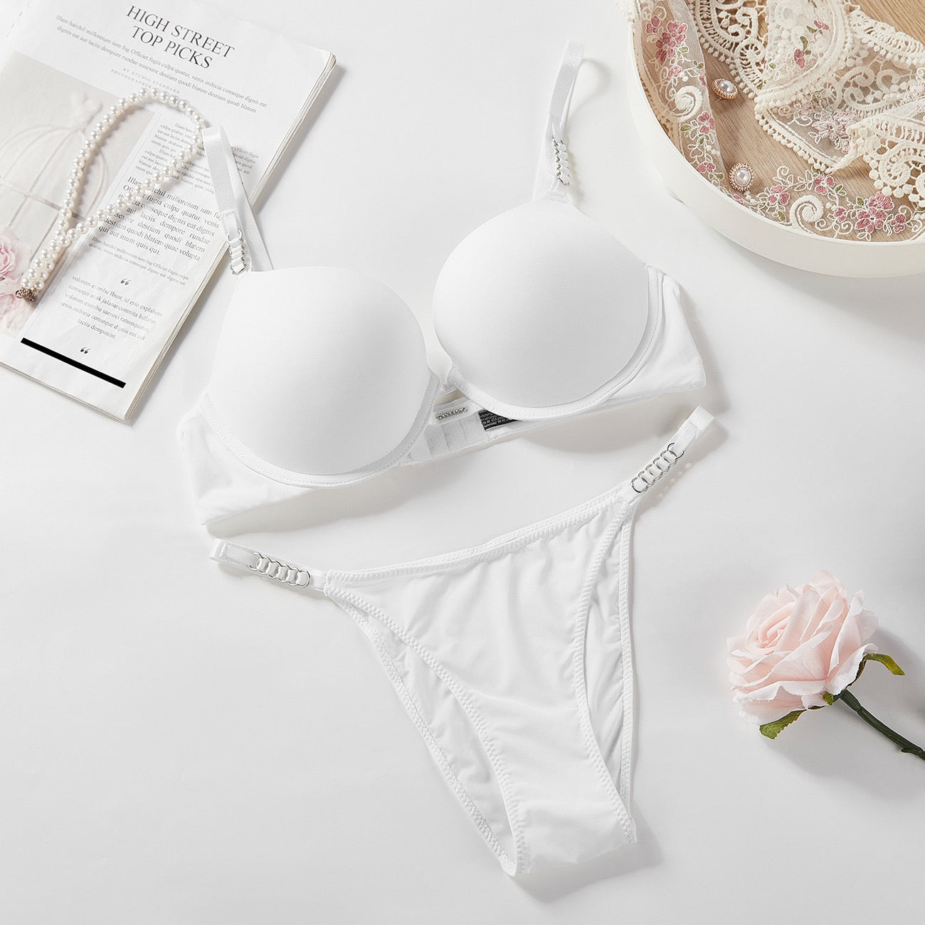 Victoa Flo mond Bra Wom's Gatherg Underwr Set