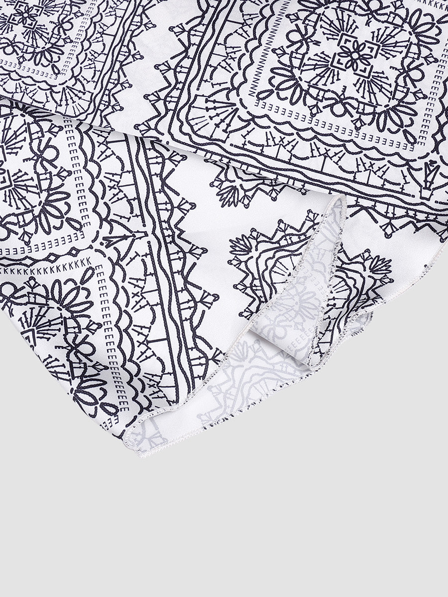 Elegant off-the-shoulder fashion print tie dress