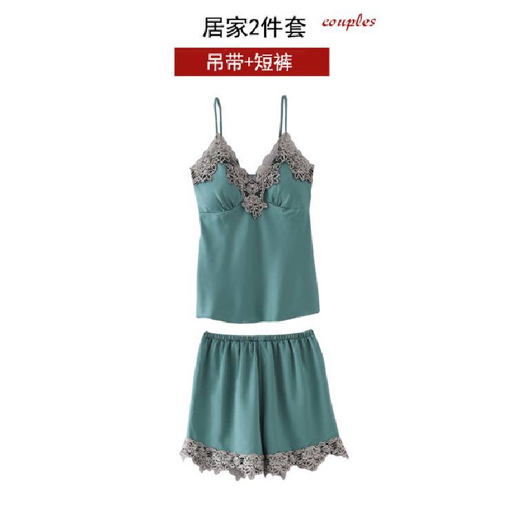 5PC Silk Robe Sleep Suit Womens Lace Satin Pajamas Gown Set V Neck Cami Nighties Wear Pijama Home Nightwear Spring Nightdress