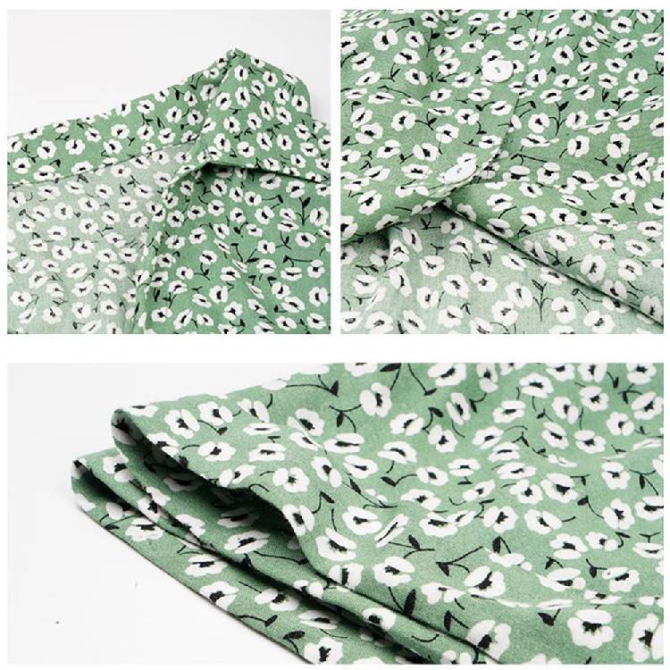 Beach Boho Summer Dress Shirt 2021 Floral Vintage High Waist Dresses Women Casual Loose Single Breasted Midi Slim Elegant Robe