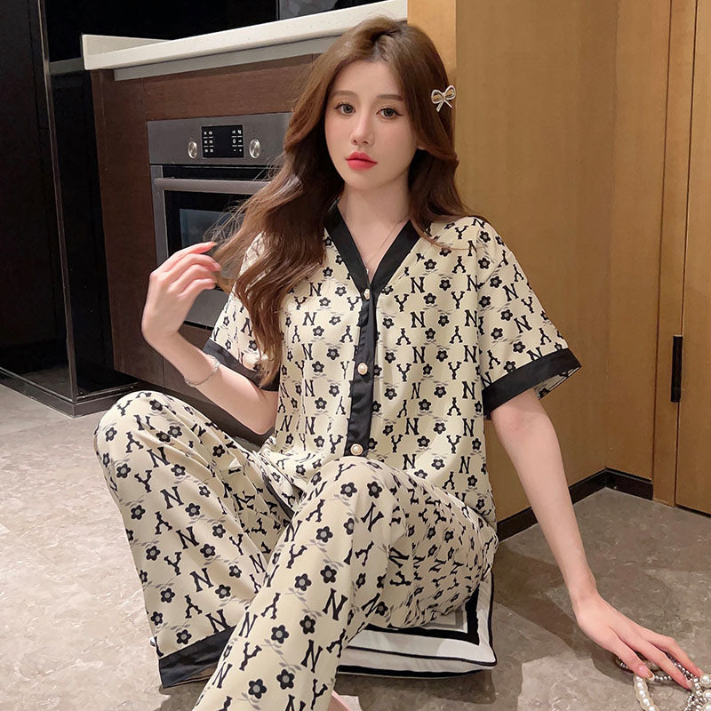 Women's summer pajamas short-sleeved summer thin cotton home service suit