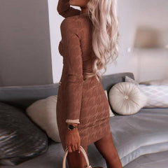 Women Elegant V Neck Bodycon Mini Dress 2022 New Autumn Spring Office Lady Fashion Pattern Button Splicing Dress Mujers Vestidos
