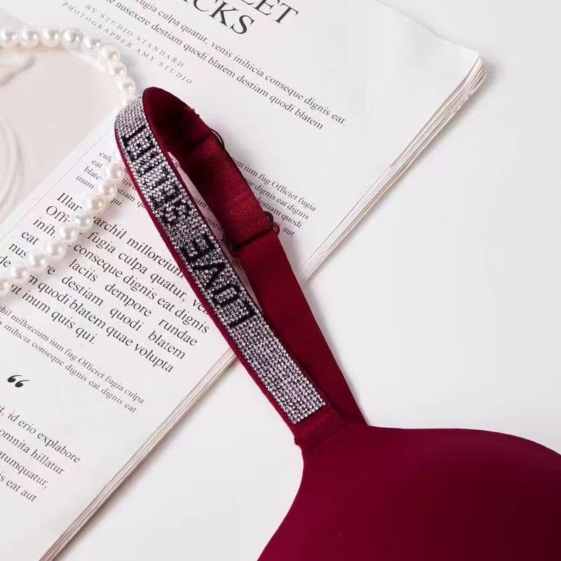 Underwear women's set push-up adjustable  LOVE letters breast-contracting  panties bra