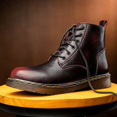 Pure black motorcycle Martin boots men's spring England Korean version of the trend of all-match high-top leather shoes men's shoes knight boots