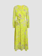 floral print chiffon dress