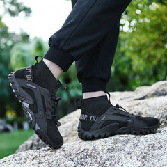 Men's hiking shoes flying woven high-top large size river tracing shoes Men's summer hiking shoes women's outdoor amphibious shoes breathable fashion