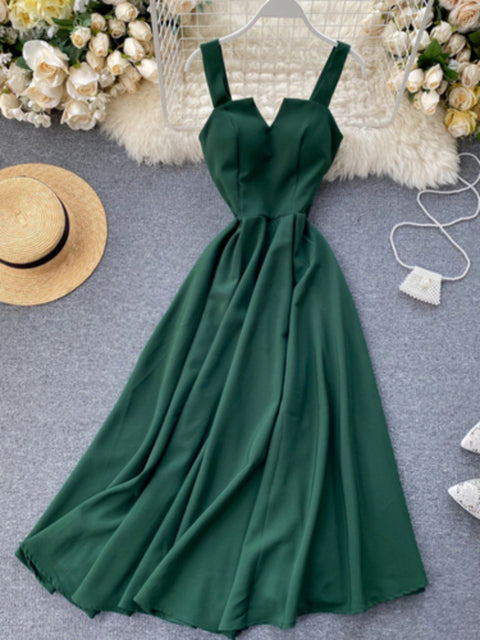 Summer Robe 2023 Dress Women V Neck Long Party Dress Sexy Tank Top Backless Suspenders Women's Holiday Tank Top