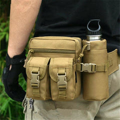 Tactical Men's Waist Bag Nylon Hiking Mountaineering Water Bottle Mobile Phone Bag Outdoor Sports Military Hunting Mountaineering Camping Waist Bag