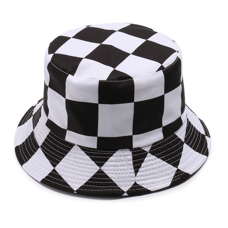 New Fashion Plaid Printed Fisherman Hat Spring Summer Men Ladies Sun Hat Reversible Outdoor Beach Hiking Fishing Hat