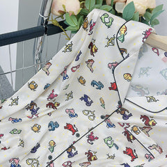 Spring and summer women's popular fashion cardigan sweet ice silk long-sleeved home clothes two-piece suit