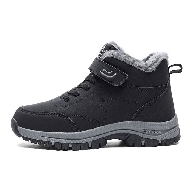 Winter 2023 Waterproof Plush Leather Boots Ladies Hunting Hiking Shoes Lace Warm Hiking Hiking Boots Botas Mujer Platform Boots