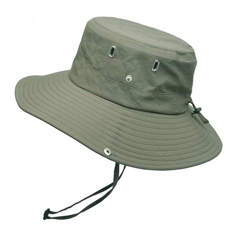 Outdoor Men Hat Fishing Cap Solid Color Wide Brim Anti-UV sun hat Camping Hiking fisherman hat summer Breathable Beach hat Large Bucket Hat Panama