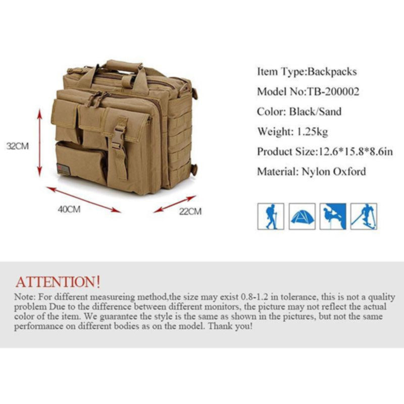 New Military Backpack Tactical Nylon Messenger Shoulder Bag Laptop Handbag Briefcase Outdoor Multifunctional Mountaineering Bag