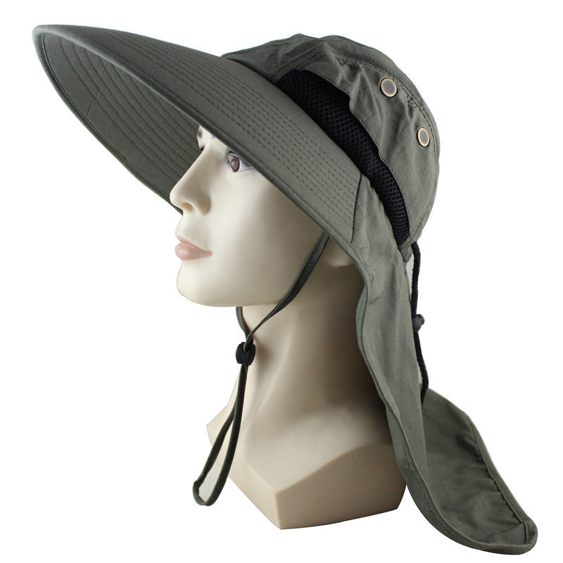 Summer Sun Hat Men Women Cotton boonie Hat with Neck Flap Outdoor UV Protection Large Wide Brim Fisherman hat Hiking Fishing Safari Bucket Hat