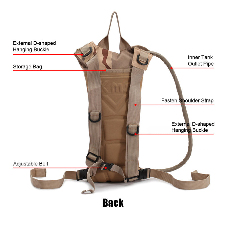 Outdoor hiking water bag outdoor shoulder water bag 3L
