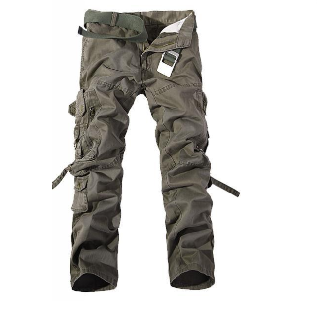 Multi pocket  casual pants military pants  straight multi pocket pants military streamer  pants men's trousers