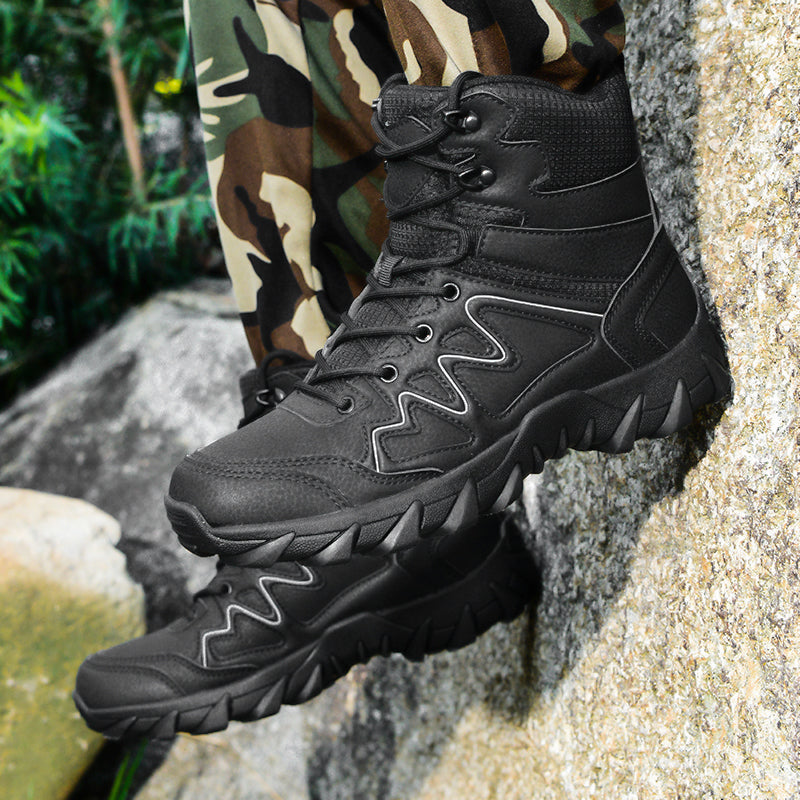 Men's outdoor hiking shoes military training shoes men size 39-46 hiking shoes snow boots  -top leather outdoor shoes camping holiday sports shoes