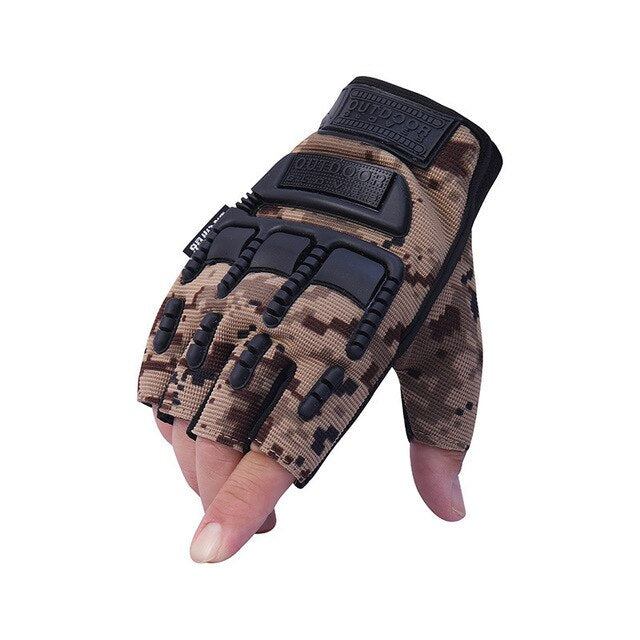 Male Female Tactical Army Military Gloves Hard Knuckle Motorcycle Gloves For Men Women Outdoor Cycling Hunting Hiking Fingerless Gloves