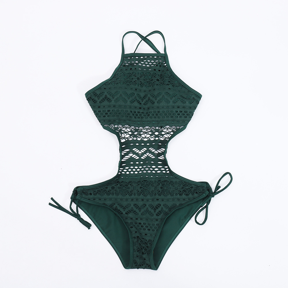 One-piece swimsuit European and American fashion lace hollow bikini swimsuit