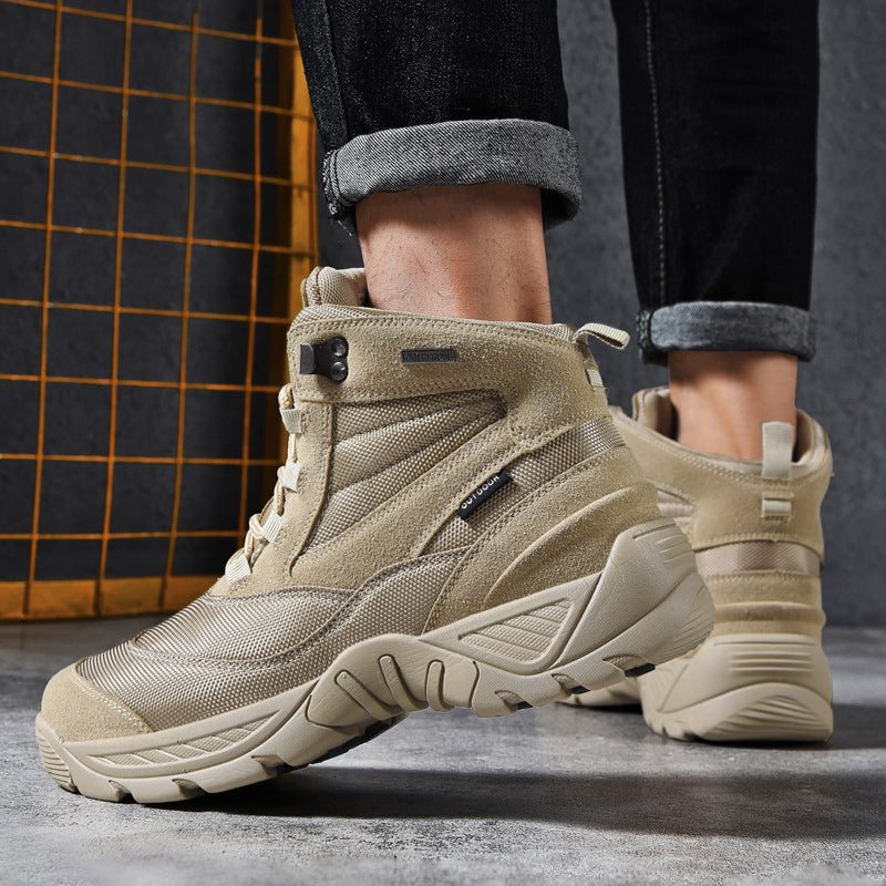 Men Outdoor Large Size 39-46 Army Boots  -Top Military Combat Boots Men Hiking Shoes Breathable Sneakers Cleats Trekking Shoes Travel Camping Shoes