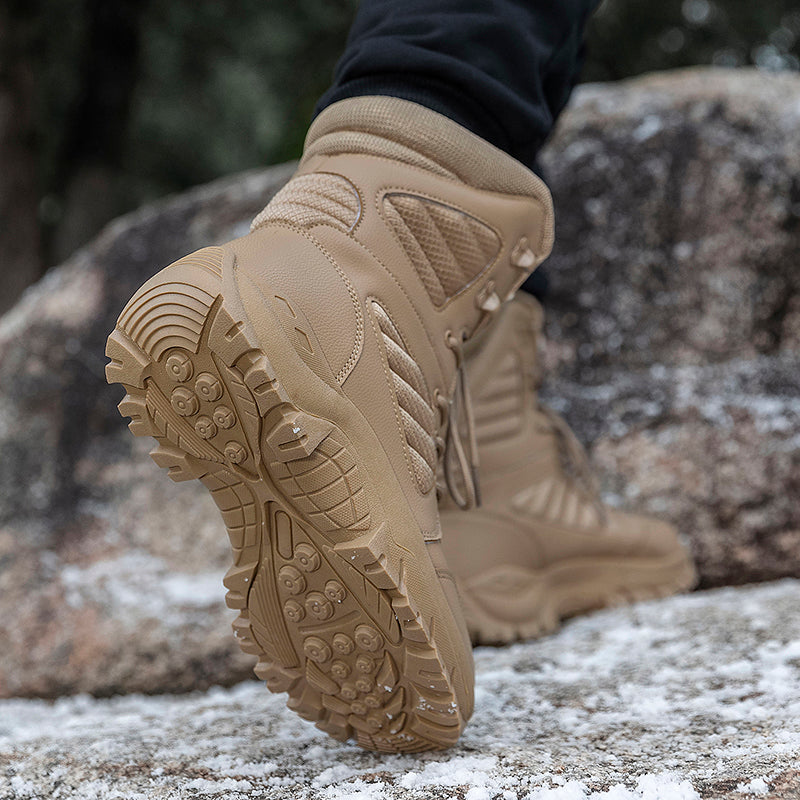 2023 جديد أحذية الثلوج أحذية السلامة الرجالية في الهواء الطلق الأحذية العسكرية القتالية أحذية المشي لمسافات طويلة الرجال أفضل أحذية جيش نعال مقاومة للاهتراء