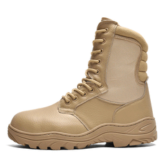 Outdoor high-top tooling shoes, steel toe steel plate military boots, anti-collision function training boots, construction boots