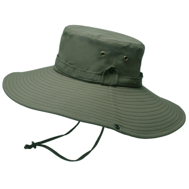 RAISJNHK Outdoor waterproof large brim fisherman hat bucket hat fishing camping boating hiking Foldable summer men sun hat beach cap