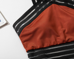 New European and American fashion cross halter neck halter one piece swimsuit