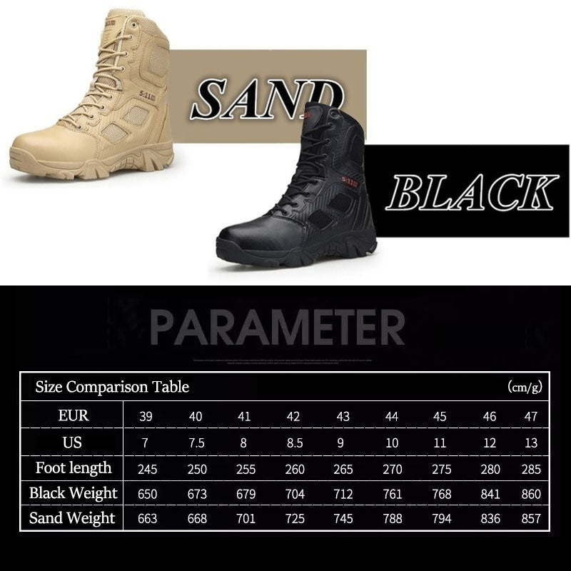 Army Combat Boot Outdoor Hiking Shoes Tactical Military Boots for Men Desert Boots Waterproof Leather Buskin Boots Size EU39-47