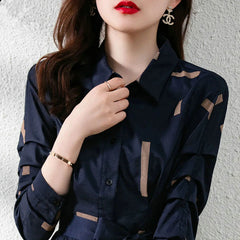 Elegant Fashion Geometric Print Belt Dress 2022 Spring Long Sleeve Lapel Loose Pullover Midi Dress Women Clothes 2r20 Print Irregular