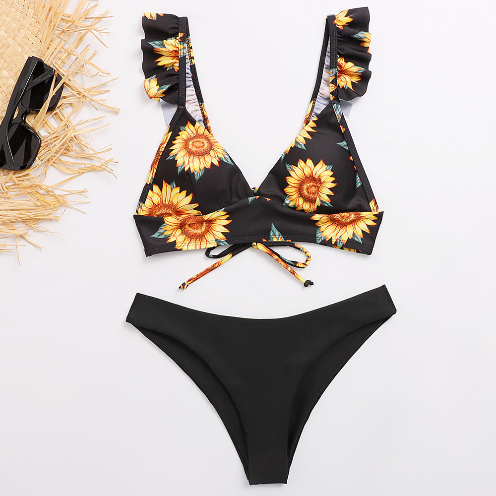 Swimwear sunflower new swimsuit bikini