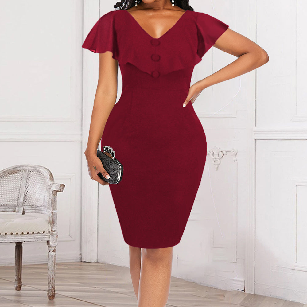 Bodycon Dress V Neck Sleeveless Office Lady Work Casual Evening Birthday Party Robes Plus Size 4XL 5XL Summer New Fashion