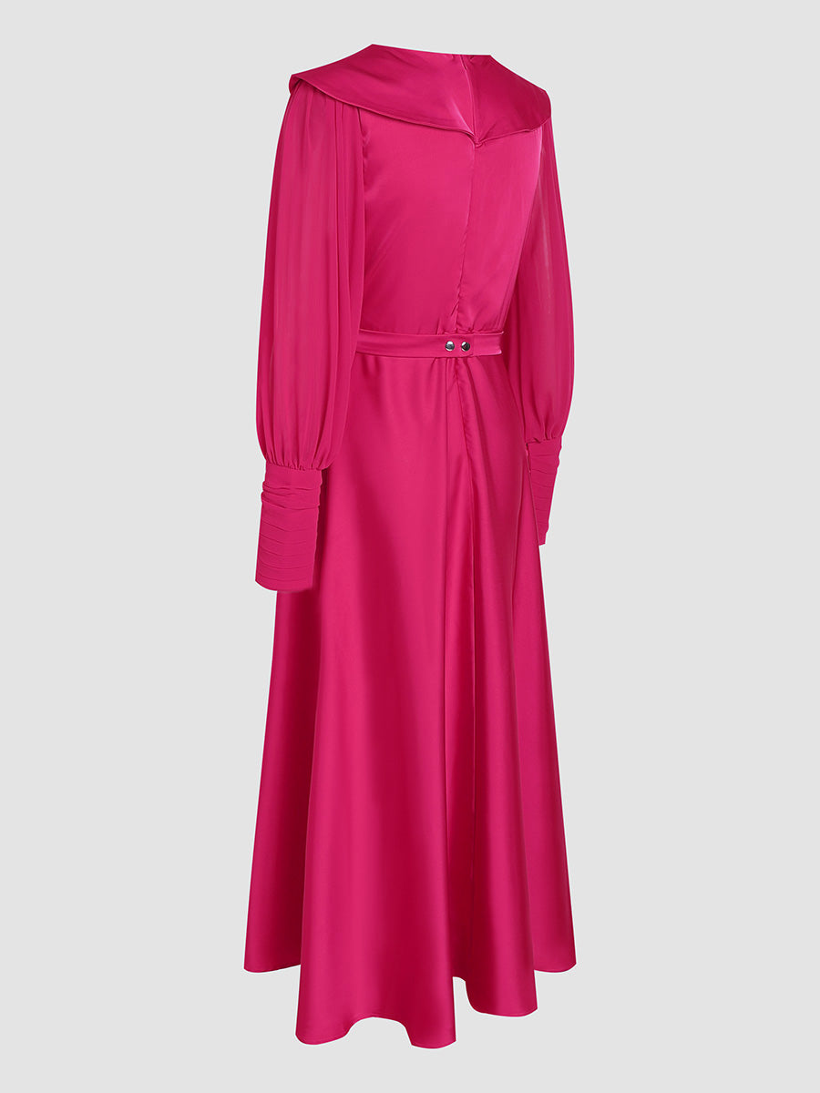 Rose Red Elegant Hot Diamond Neckline Waist  Dress