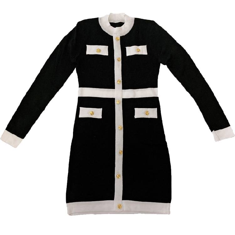 QWEEK 2021 Fashion Korean Style Knitted Dress Winter White Women Knit Bodycon Dress Elegant Long Sleeve Dress Knitwear For Women