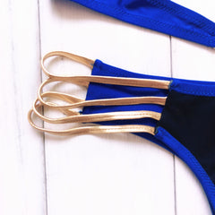 Split hard cover bikini solid color swimwear bikini