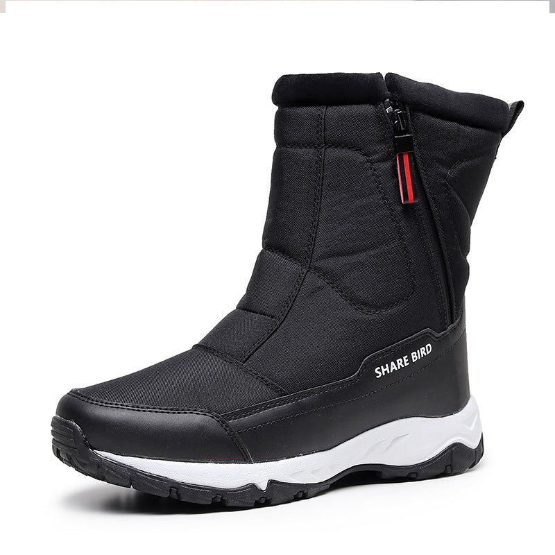 Outdoor men's large size snow boots thickened ski boots cold and windproof cotton boots hiking boots