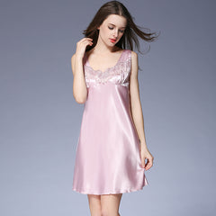New temperament ice silk sleeveless nightdress
