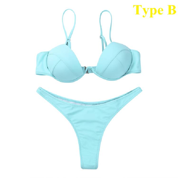 Sexy Push Filler Brazilian Bikini Set Women 4 Color Bandage Bikini Swimsuit Swimsuit Bathing