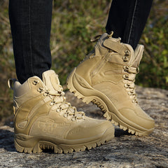 Men's outdoor shoes military boots 4 colors optional leather  -top thick-soled  hiking shoes safety work shoes