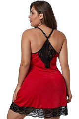 women's lace deep v suspender nightdress plus size fat woman short skirt