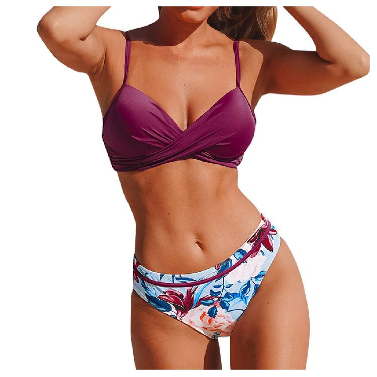 Women's Swimming Suit Bikini Swimsuit Women Swimwear Bikini Set Print Push Up Padded Bathing Swimsuit Beachwear