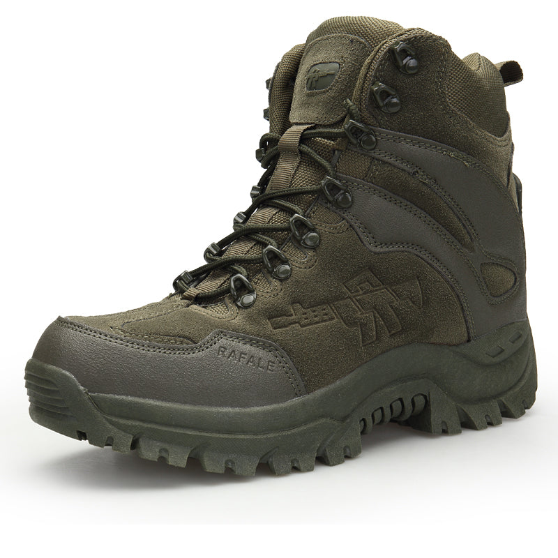 Men's outdoor shoes military boots 4 colors optional leather  -top thick-soled  hiking shoes safety work shoes