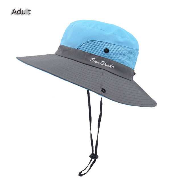 3q Fishing Hat Sun Protection UPF 50+ Sun Hat Bucket Summer Men Women Large Wide Brim Bob Hiking Outdoor Hat with Chain Strap