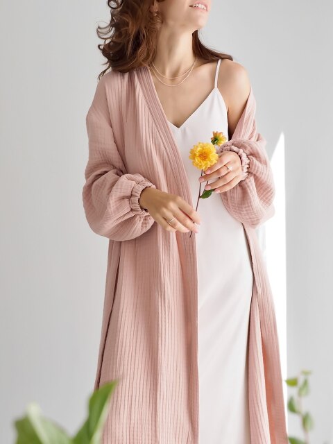 Solid color pajamas women robe bathrobe women pajamas cotton robe women loungewear spring loungewear