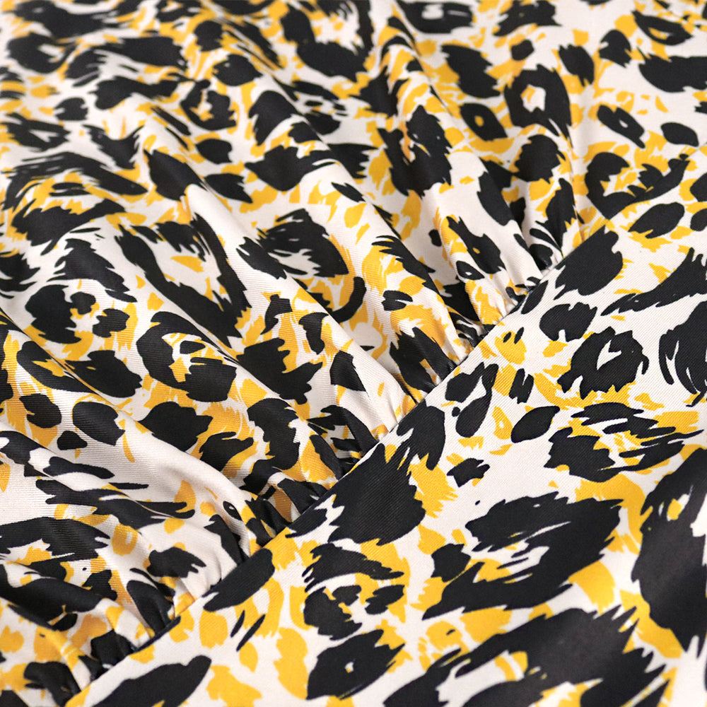 Mulheres vestidos de leopardo bodycon plissado impressão fenda o pescoço manga curta cintura alta cocktail festa à noite outfits formatura vestido lon